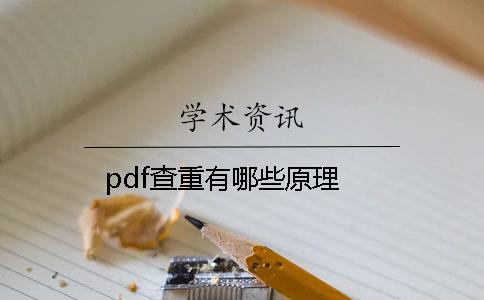 pdf查重有哪些原理