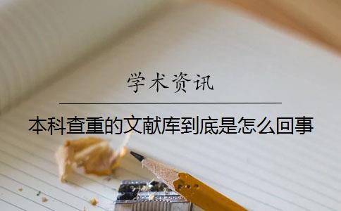 本科查重的文獻庫到底是怎么回事